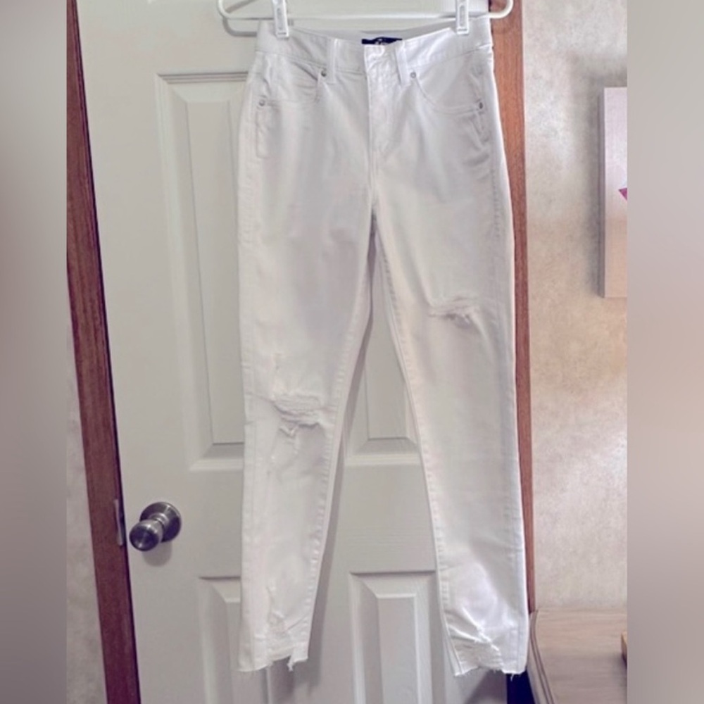 White Distressed Skinny Jeans